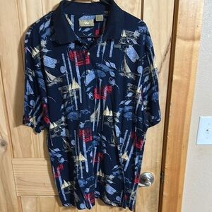 Natural Issue Nautical Print Polo Shirt